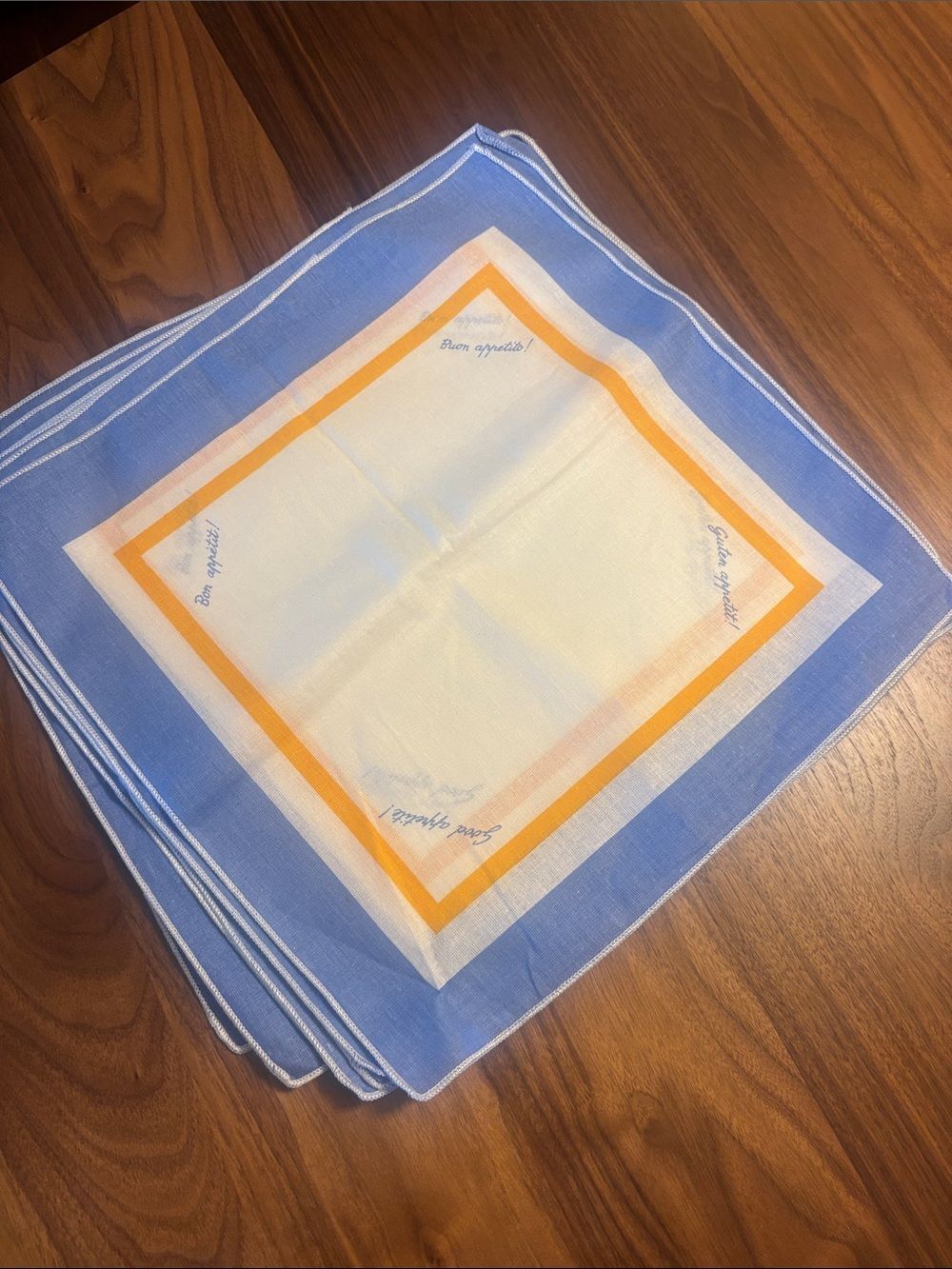 NEW Vintage Italian 100% Cotton / Linen Napkin Set - 12